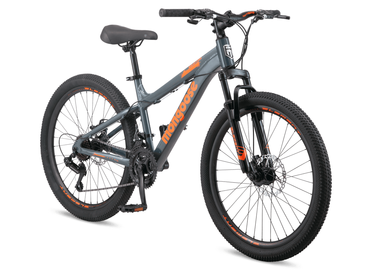 Full Suspension Mongoose Mountain Bike 24 Inch Orange Grafton